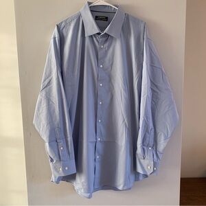 Traditional Fit Dress Shirt Nordstrom Tech Smart Light Blue 18 Neck Size 34 35